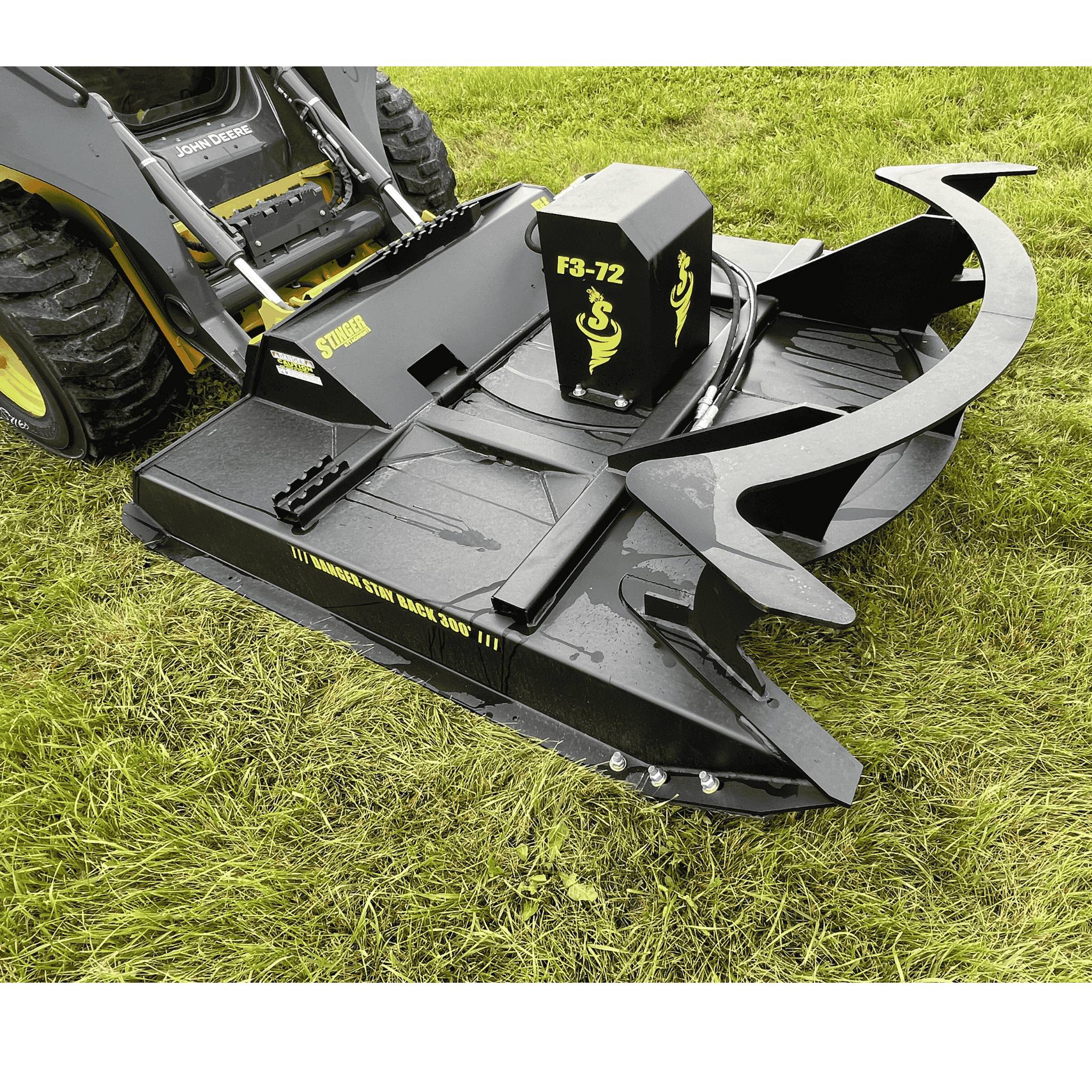 Stinger Twister F2 skid steer brush cutter mounted for land clearing