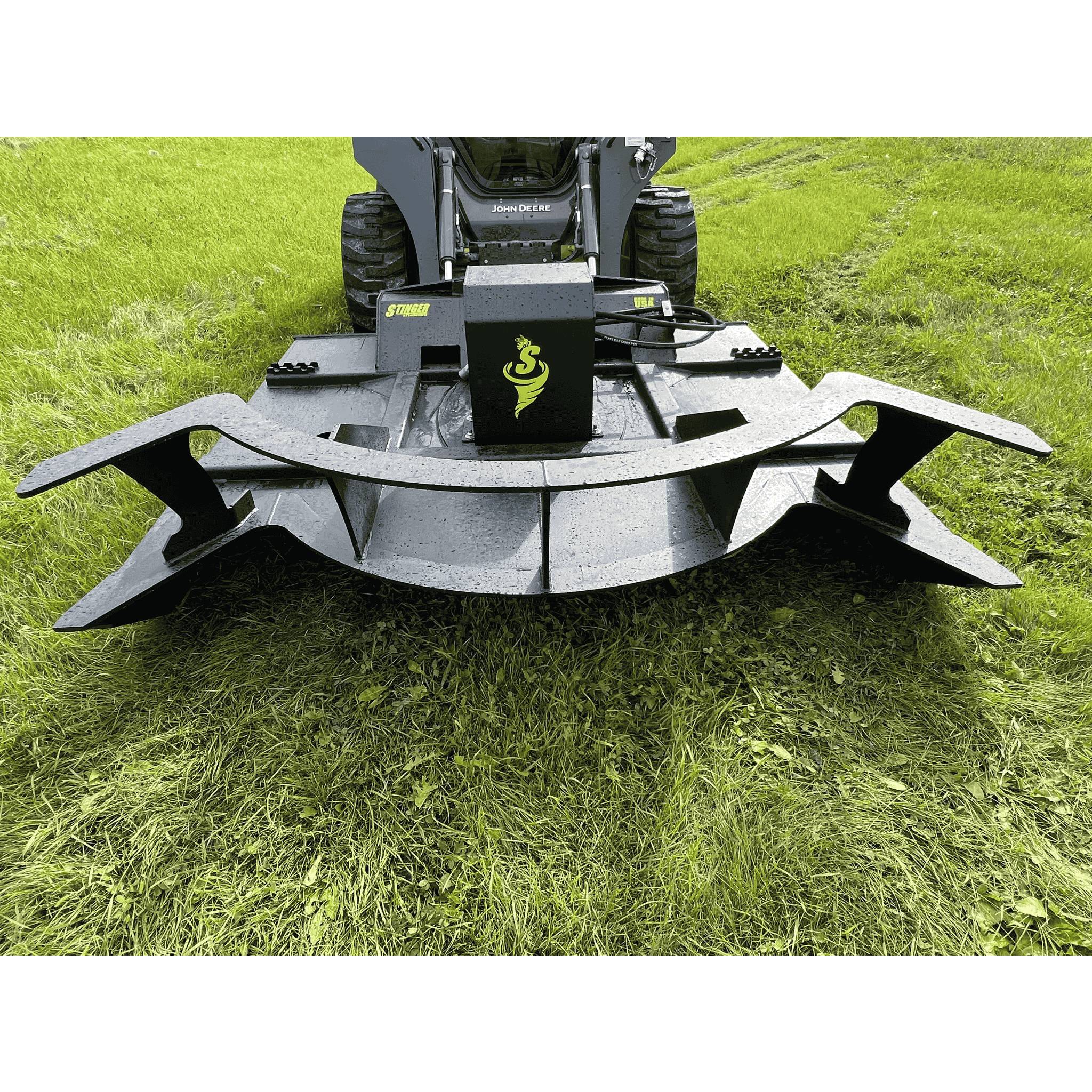 Stinger Twister F2 skid steer brush cutter mounted for land clearing