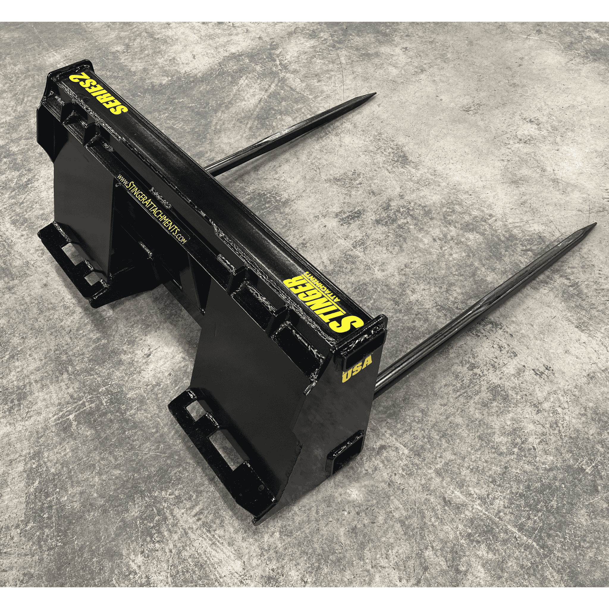Stinger Skid Steer Double Bale Spear | Round & Square | 7,000 lb Capacity