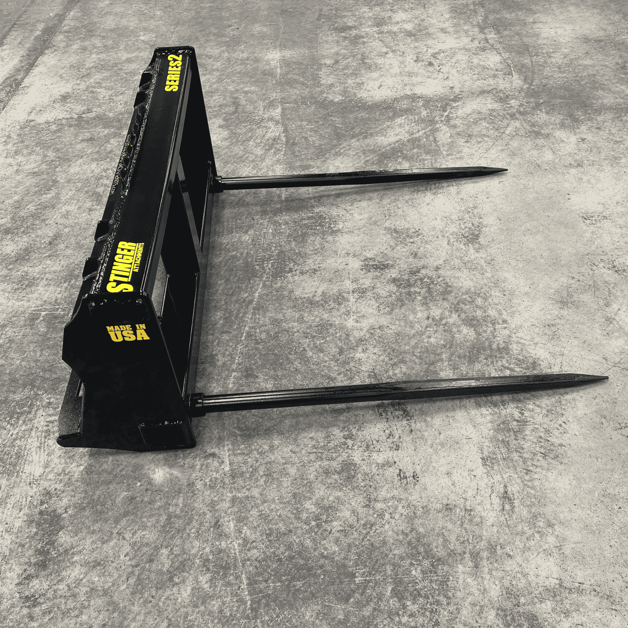 Stinger Skid Steer Double Bale Spear | Round & Square | 7,000 lb Capacity