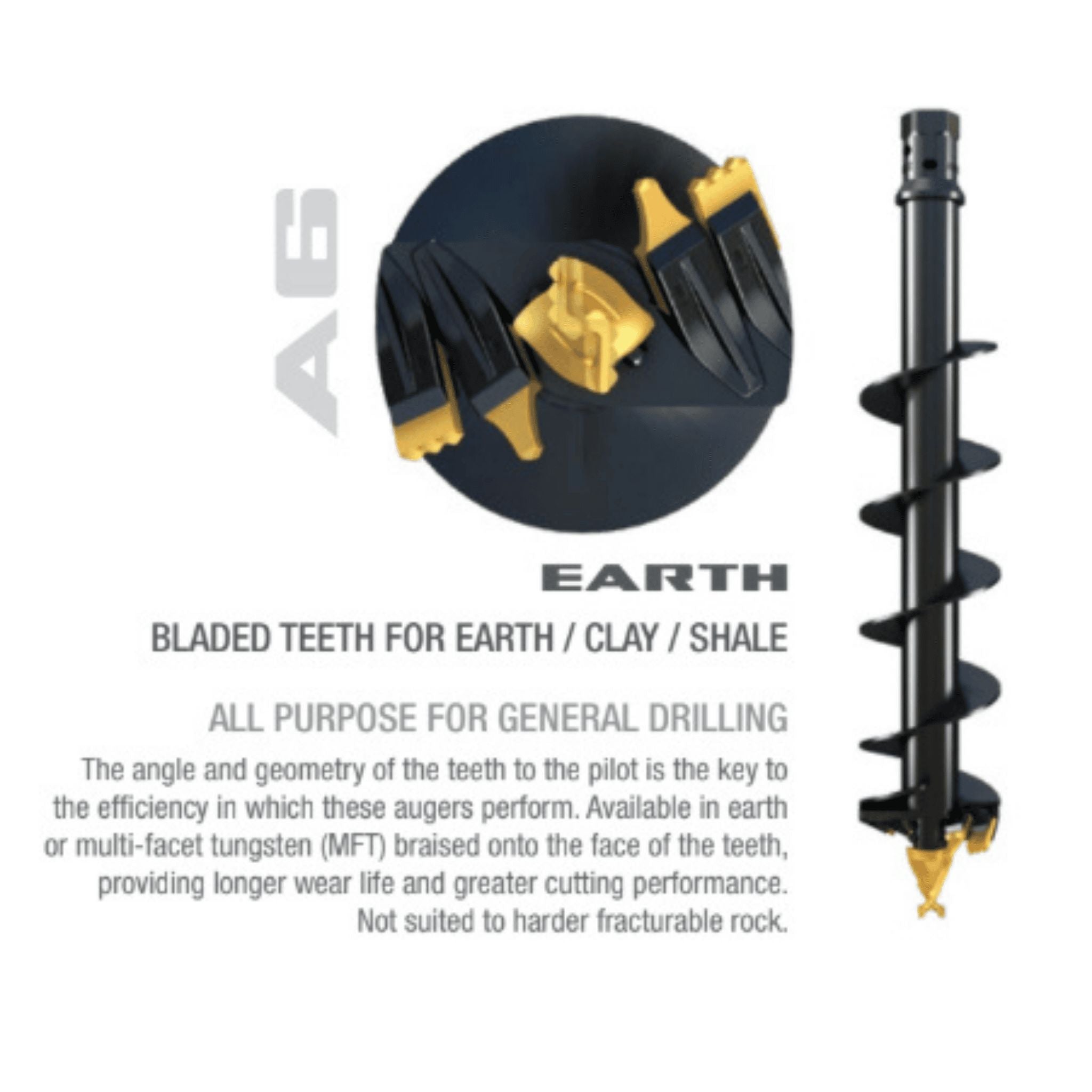 Stinger Auger Bits | Earth, Combo & Rock Series | 6" - 48"