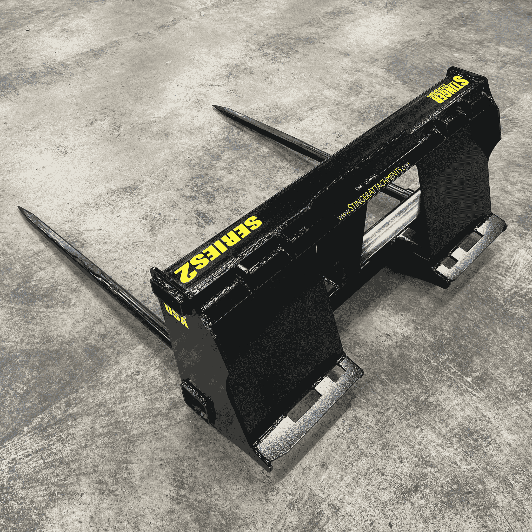 Stinger Skid Steer Double Bale Spear | Round & Square | 7,000 lb Capacity