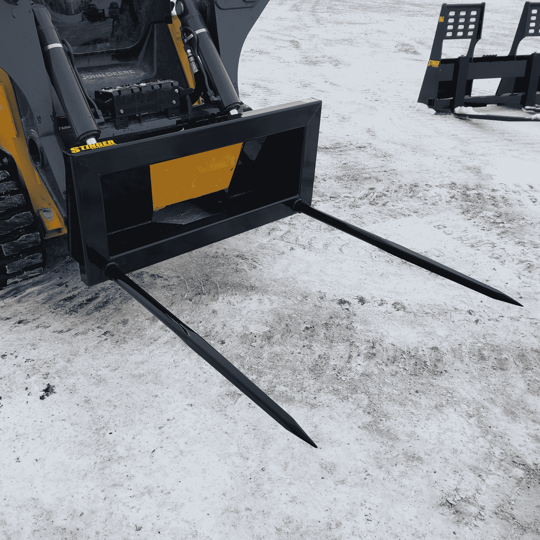 Stinger Skid Steer Double Bale Spear | Round & Square | 7,000 lb Capacity